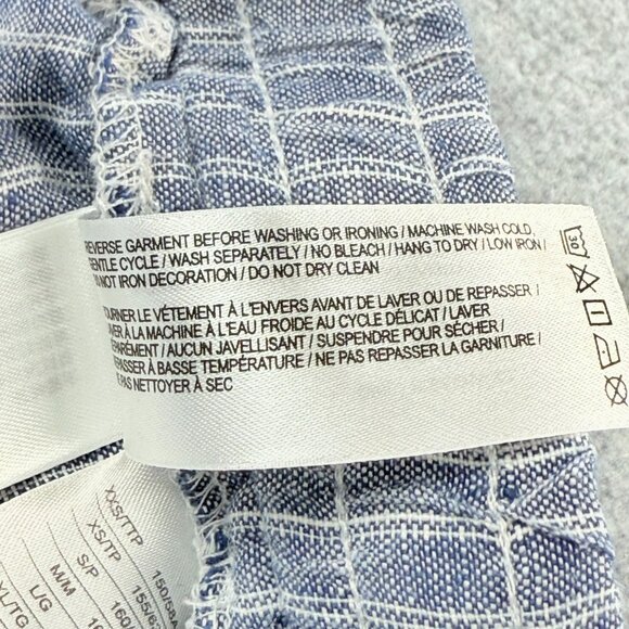 Roots Women’s S/P Striped Linen Drawstring Pants -Lt. Blue Pinstripe Relaxed Fit - Picture 6 of 11